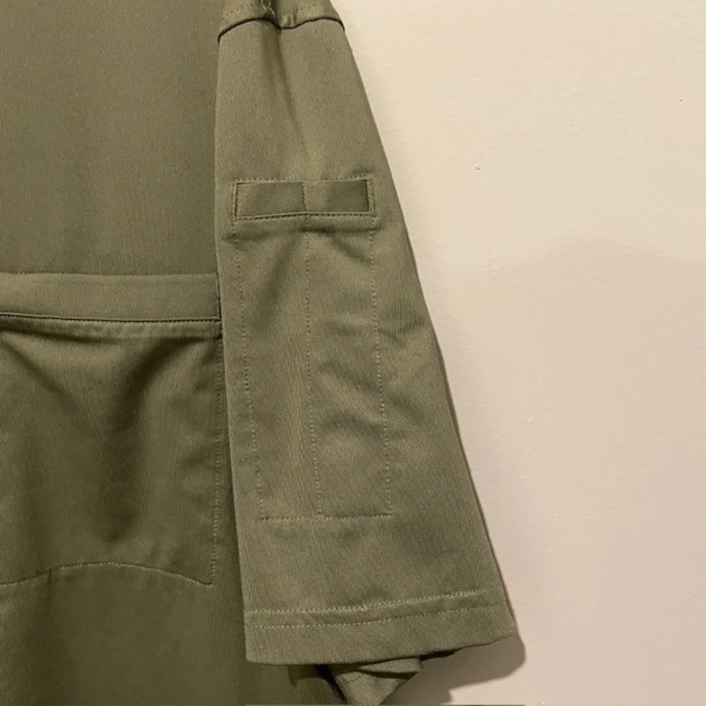 Duluth Trading Co Mens Relaxed Fit Polo Shirt Olive Green Pocket Stretch Large